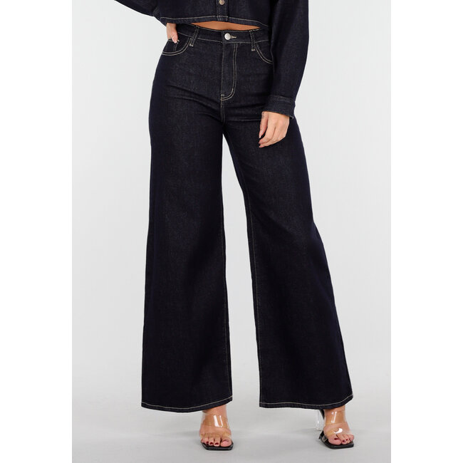 Dark Blue Wide Leg Jeans