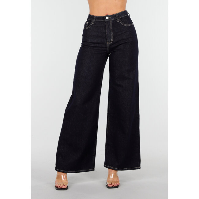 Dark Blue Wide Leg Jeans