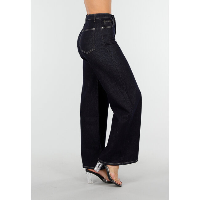 Dark Blue Wide Leg Jeans