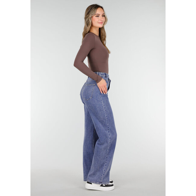 Basic Stretch Top Braun mit langen Ärmeln