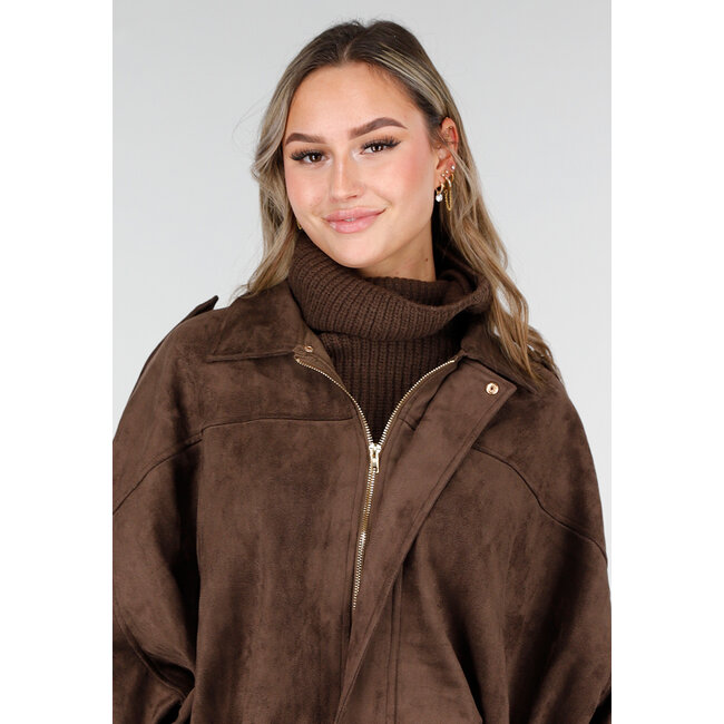 Strick-Schal mit hohem Kragen