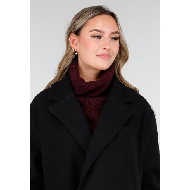 Strick-Schal mit hohem Kragen