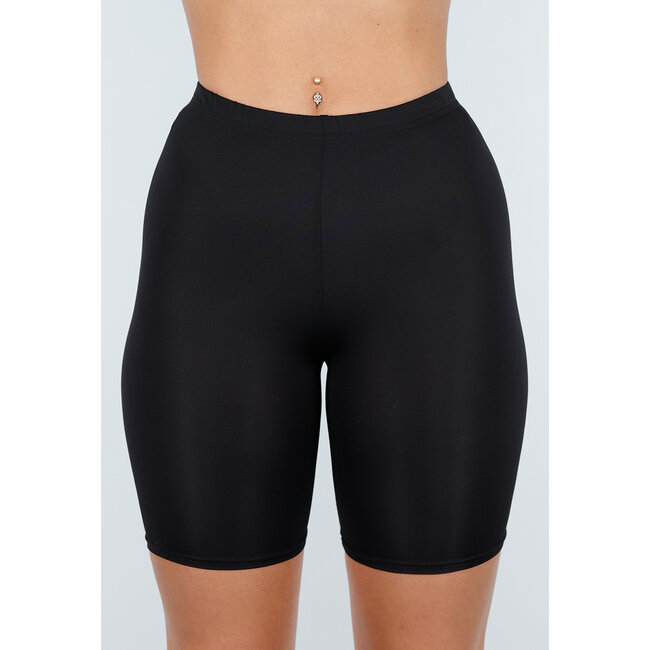 Schwarze Biker-Shorts mit Stretch