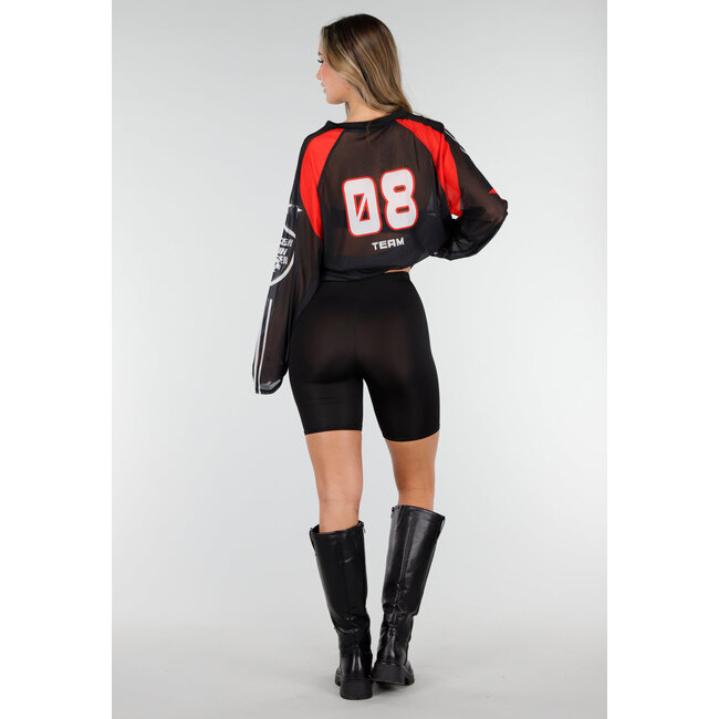 Schwarze Biker-Shorts mit Stretch