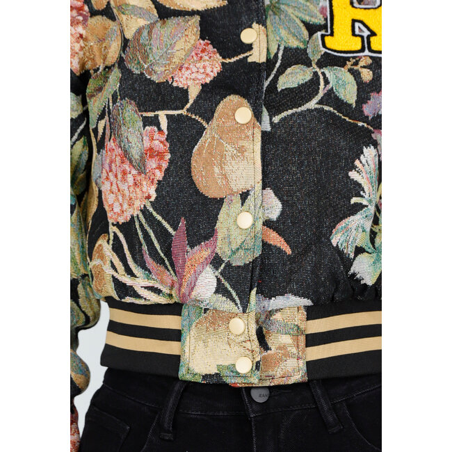 Blumenprint-Bomberjacke in verkürzter Länge