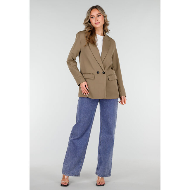 Doppelknopf-Blazer in Khaki