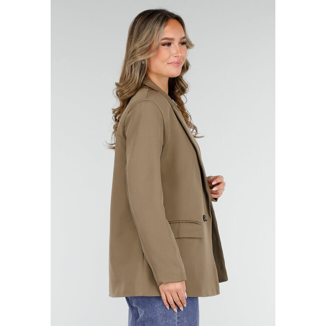 Doppelknopf-Blazer in Khaki