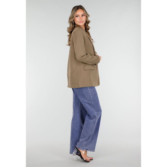 Doppelknopf-Blazer in Khaki