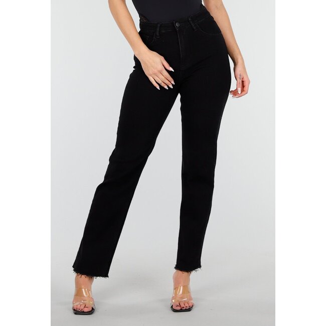 Schwarze Straight Leg Jeans