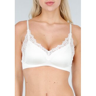 Weiße Spitzen-Bralette mit Polstern