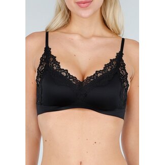 Schwarze Spitzen-Bralette mit Polstern