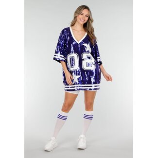 Blauer Pailletten-Jersey