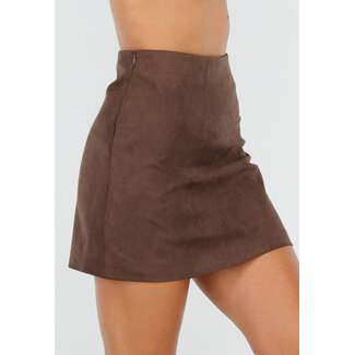 Brauner Rock in Wildlederoptik