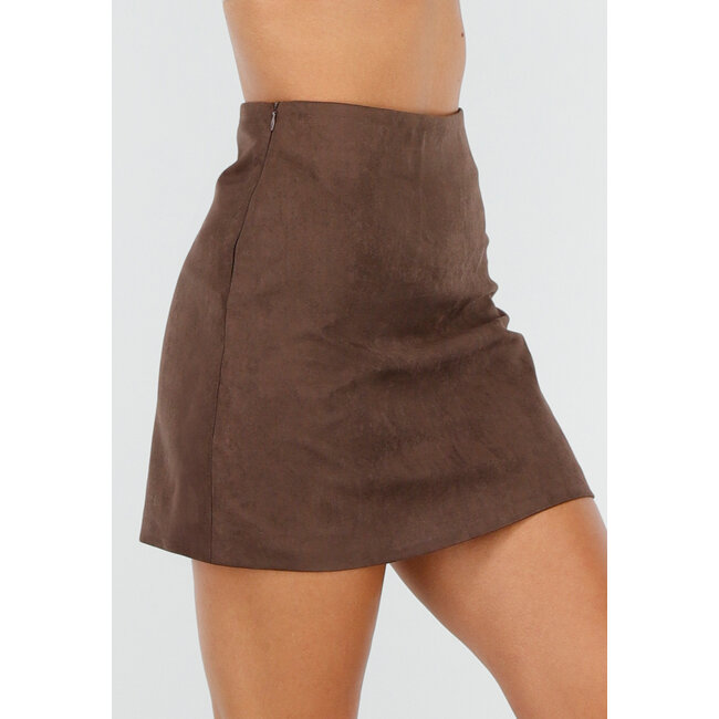 Brauner Rock in Wildlederoptik