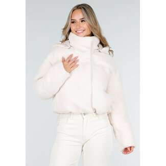 Teddy-Daunenjacke in Weiß