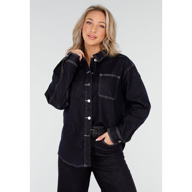 Redial Jeans Dunkelblaue Jeansbluse