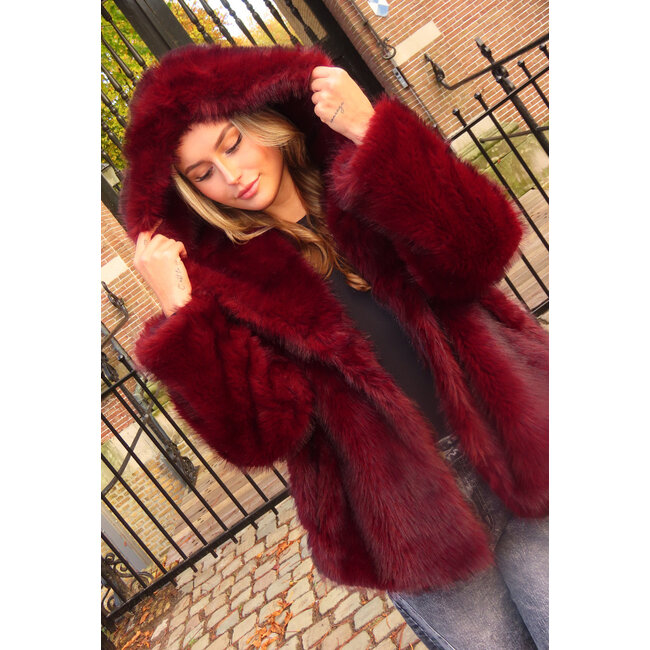 Bordeaux Bontjas mit Kapuze