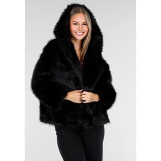 Pelzmantel Schwarz Kurz