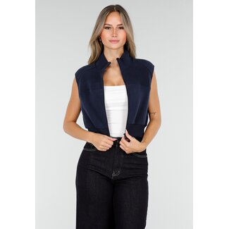 Dark Blue Sports Jacket with Zipper