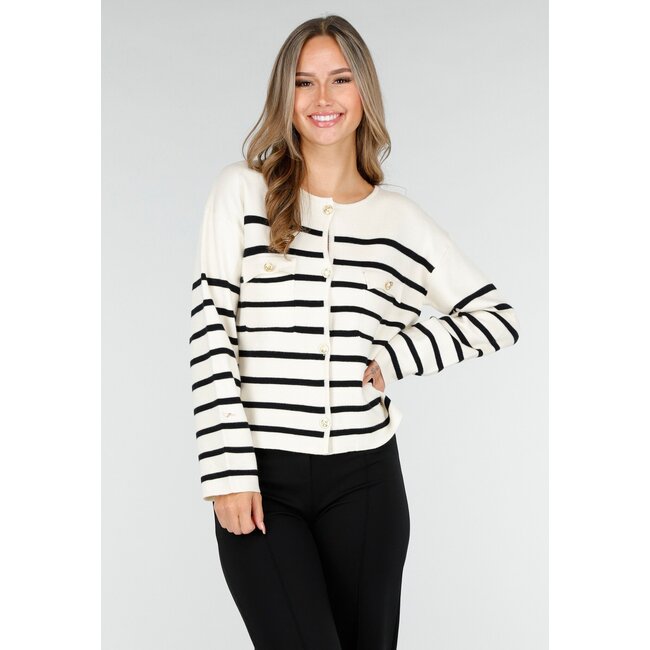 Gestreifter Stretch-Cardigan