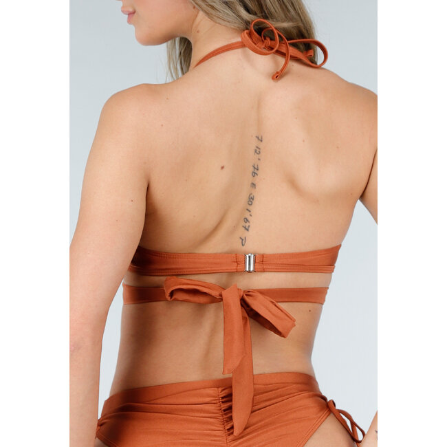 Bronzen Halter Bikini Top mit Wickelausschnitt