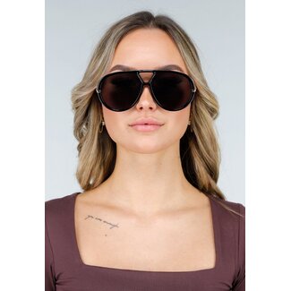 Schwarze Aviator-Sonnenbrille