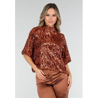 Bronze Pailletten Top
