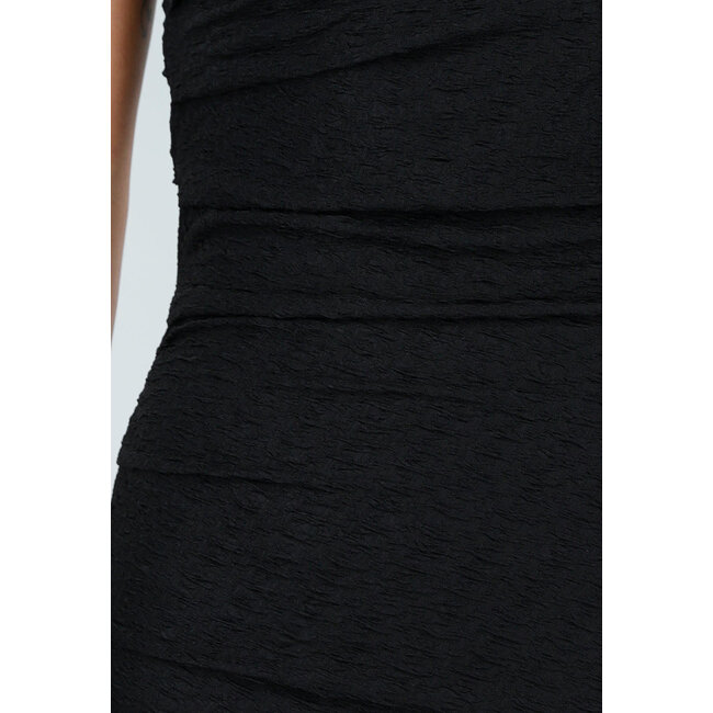 Schwarzes One-Shoulder-Kurzkleid mit Stretch
