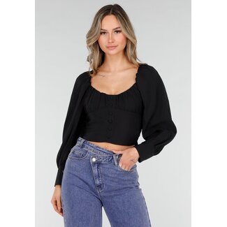 Schwarze Bluse mit langen Ärmeln