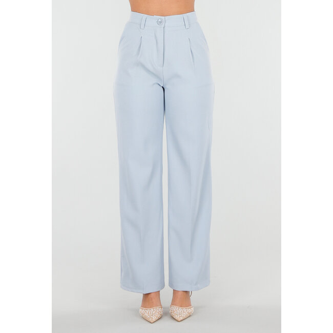 Light Blue Straight Leg Trousers