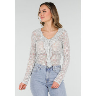 Mintgrüne Spitzenbluse