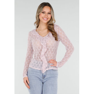 Light Pink Lace Top with Ruffles