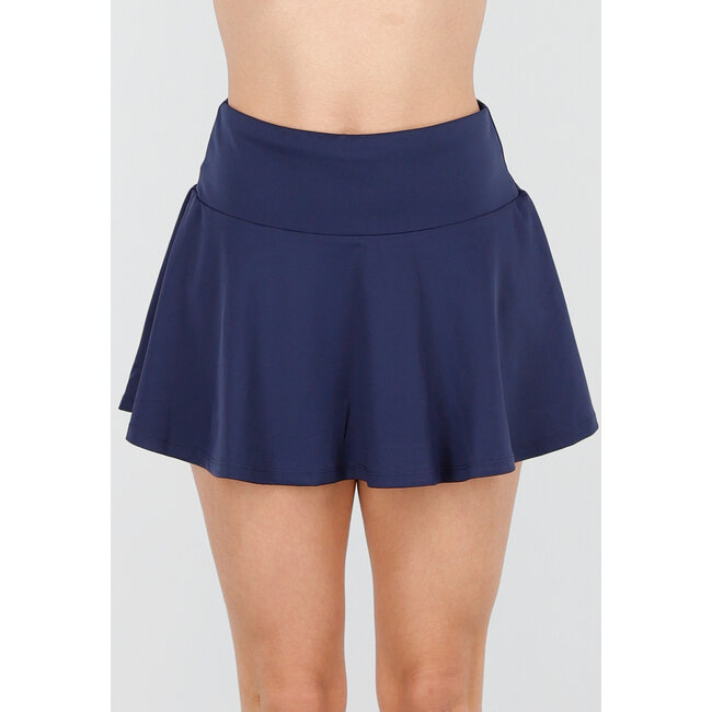 Dunkelblauer Plisseeskort mit Stretch