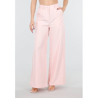Rosa Hose mit hoher Taille und weitem Bein