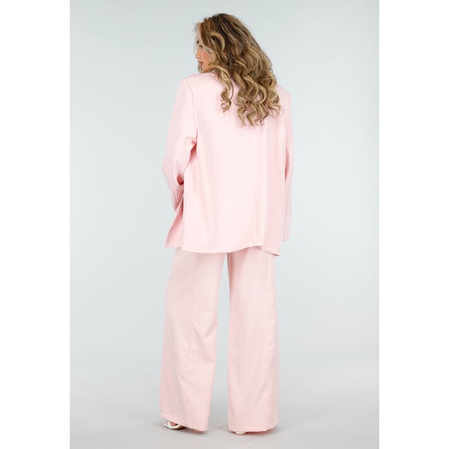 Hellrosa Oversized asymmetrischer Blazer