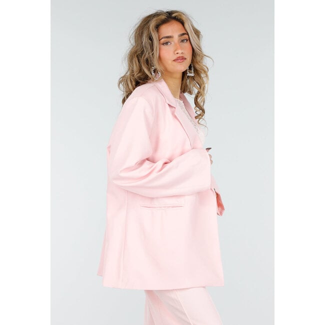 Hellrosa Oversized asymmetrischer Blazer