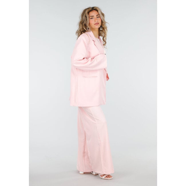 Hellrosa Oversized asymmetrischer Blazer