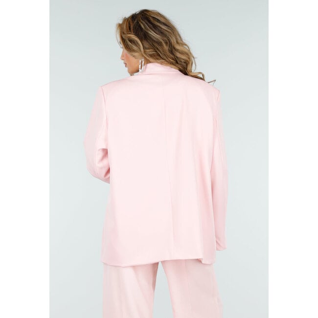 Hellrosa Oversized asymmetrischer Blazer