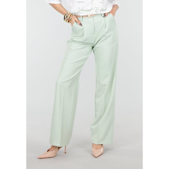 Mintgrüne Hose mit weitem Bein