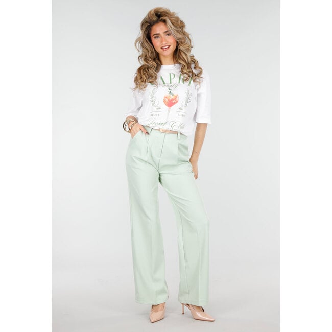 Mintgrüne Hose mit weitem Bein