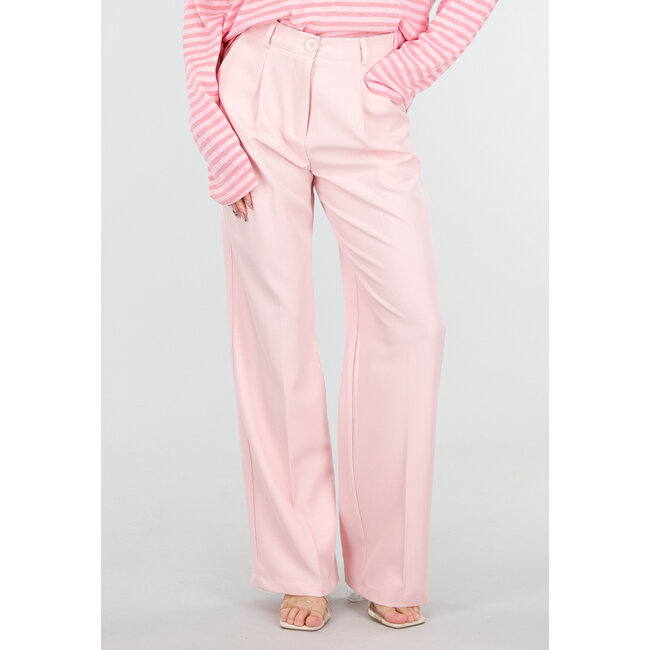 Hellrosa Hose mit weitem Bein