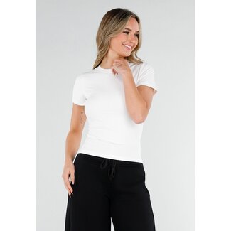 Weißes Sport-T-Shirt mit kurzen Ärmeln