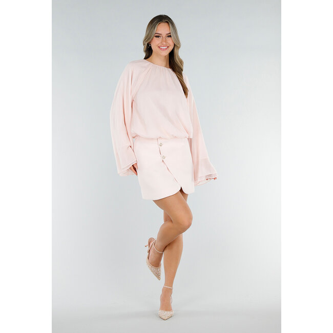 Light Pink Blouse with Wide Sleeves