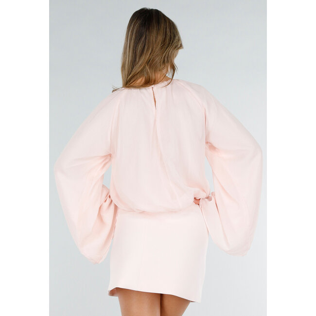 Light Pink Blouse with Wide Sleeves