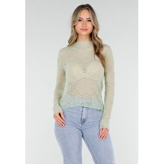 Mintgrünes Spitzenoberteil