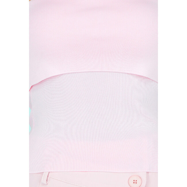 Rosa geripptes Bandeau-Top mit Stretch