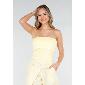 Pastellgelbes Bandeau-Top