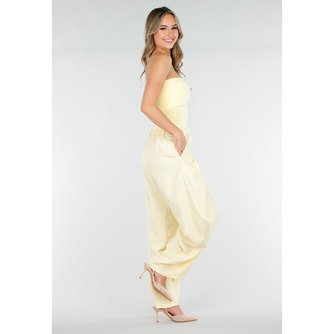 Buttergelbes Bandeau-Oberteil mit Stretch