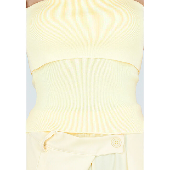 Buttergelbes Bandeau-Oberteil mit Stretch