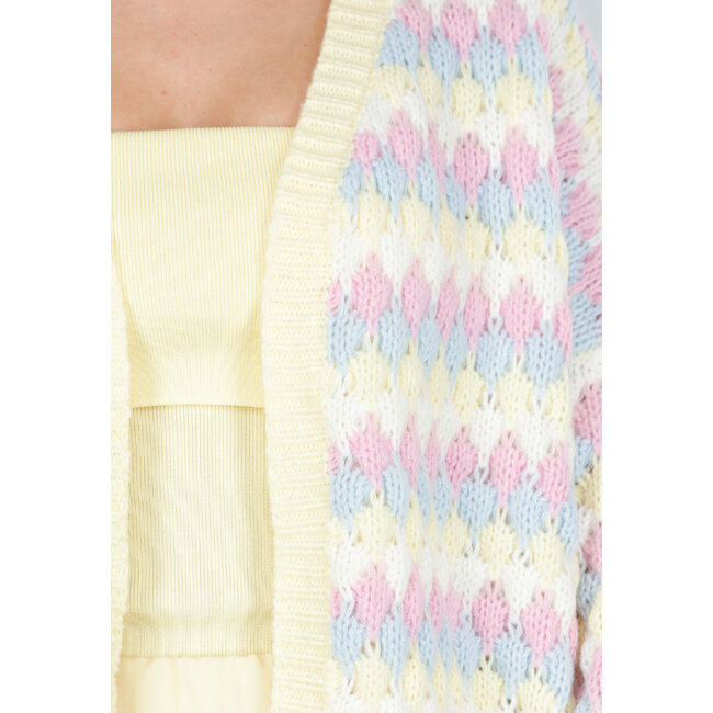 Gestreifter Pastell-Strickcardigan